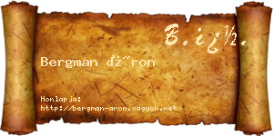 Bergman Áron névjegykártya